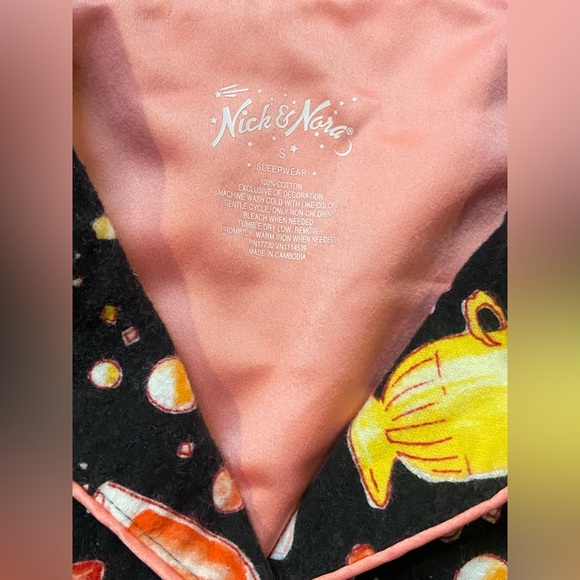 Nick & Nora Flannel Pajama Set NYE Champagne Size Small - Picture 2 of 4